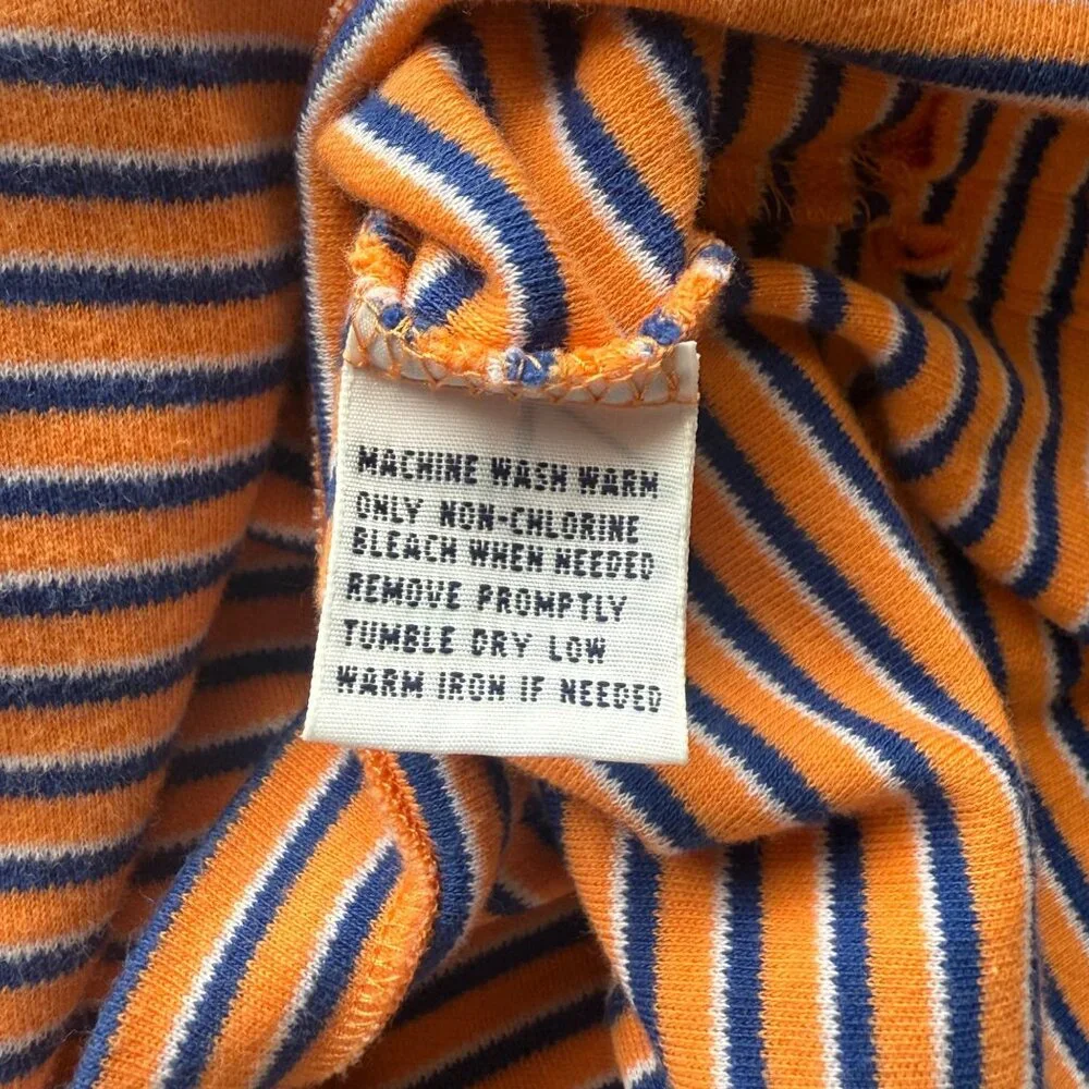 Polo Ralph Lauren Mens Striped Short Sleeve Orange/Blue Polo Shirt Size M